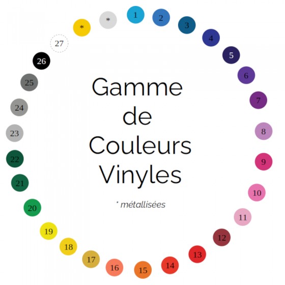 couleurs disponibles