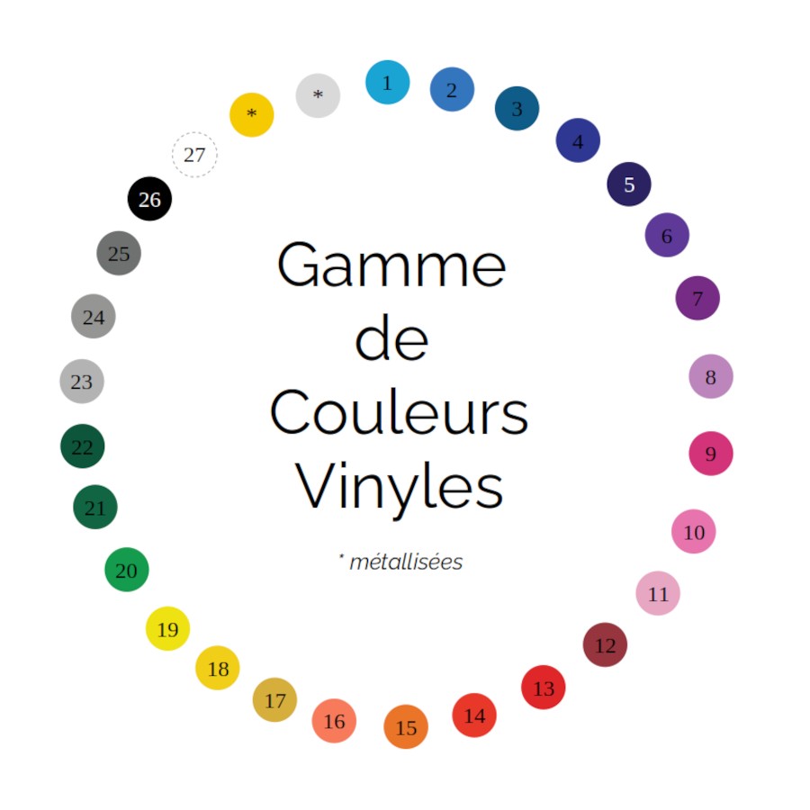 couleurs disponibles